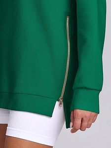 Couleur verte O Cou Respirant Léger Top Vente Sweat Shirts Hiver Français Terry Polaire Casual Wear Sweat Shirt Pour Les Femmes - Product Image 4