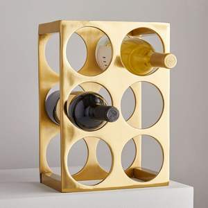 Estante para Vino de Hierro Contemporáneo para Apartamentos Modernos, que Mejora el Interior con un Elegante Exhibidor de Almacenamiento de Vino - Product Image 1