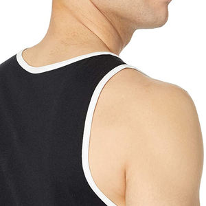 Camiseta sin mangas de algodón para hombre, prenda de vestir masculina informal, de Color negro, con diseño novedoso, OEM 2022 - Product Image 3