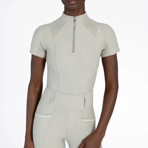 Chemise d'entraînement d'équitation pour femmes, tissu léger, respirant et extensible, manches courtes, haut d'équitation, service OEM personnalisé - Product Image 1