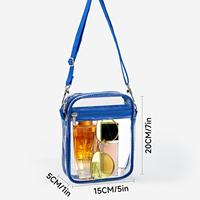 Vente en gros de sacs à bandoulière en PVC personnalisés approuvés par stade pour femmes nouveau style mini sac à bandoulière transparent pour femmes