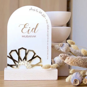 Ramadán Eid Mubarak Acrílico Adornos Signo Elegante Pieza Decorativa para Celebrar Eid - Product Image 1