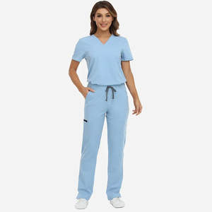 Conjunto de Uniforme Médico para Mujer, con Logotipo Personalizado, Cómodo, Transpirable, Ligero, de Tela Elástica, para Enfermeras, Clínica, Hospital, Consultorio Dental - Product Image 4