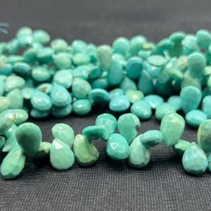 Cuentas de piedras preciosas en forma de pera facetadas turquesa Arizona Natural para la fabricación de joyas cuentas de turquesa azul de 5x7mm por proveedor indio - Product Image 3