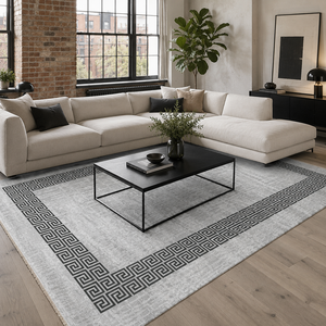 Tapis traditionnel lavable Rug Weavers RW7052 Yazd Grey, chenille lavable, 10 tailles, vente en gros, dropshipping - Product Image 1