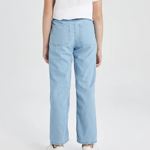 กางเกงยีนส์ทรงแบ็กกี้ของผู้ชายสีฟ้าอ่อน, ผ้าฝ้าย100% ทรงหลวมใส่ได้พอดีมีขากว้างและมีลวดลายพิมพ์ลาย - Product Image 4