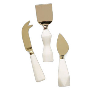 Prix abordable Acier inoxydable argent poli avec manche en marbre Couteau à fromage Couverts Ensemble pour Western Party - Product Image 5