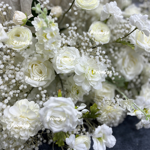 Promise <b>Flower</b> Decoration for Indian Wedding Event <b>Artificial</b> <b>Flower</b> Runner Simulation White <b>Flower</b> Row - Product Image 4