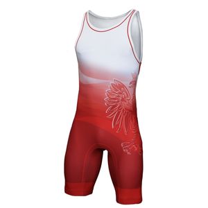 Vêtements de sport personnalisés professionnels en gros, imprimés par transfert thermique, en spandex/polyester 220g, maillot de lutte premium pour adultes - Product Image 6