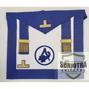 ผ้ากันเปื้อนหนังแท้ลาย lambskin สำหรับ Grand Lodge Grand Lodge undress มีสไตล์ปักลายต้นแบบ Masonic - Product Image 1