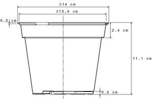 Varios colores TM 14 cm de diámetro macetas de plástico reciclado para vivero 1,1 litros patrón cuadrado redondo Material PP para plantas - Product Image 3