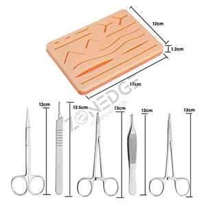 Kit completo de práctica de sutura para estudiantes médicos y veterinarios, almohadilla de silicona de simulación de piel reutilizable, kit de sutura quirúrgica - Product Image 1