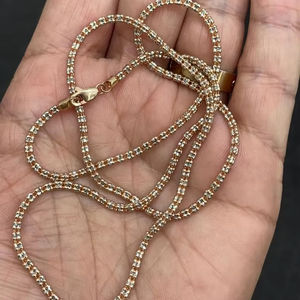 Collar de cadena de eslabones de diamante completamente helado chapado en oro blanco real de 10K sólido para accesorios de moda para hombres - Product Image 2