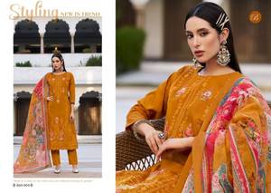 Collection de matériaux de robe en coton de confiture brodée de qualité supérieure pour les vêtements de fête indiens pakistanais Salwar Kameez prix de gros - Product Image 5