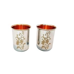 Verre à boire en cuivre martelé Design Table à manger Utilisation Verre à vin Accessoires de table Cuivre Métal Verre Vaisselle - Product Image 4