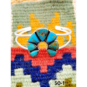 Southwest Handmade Santa Maria & Sterling <b>Silver</b> Fashion <b>Cuff</b> <b>Bracelet</b> - Product Image 3