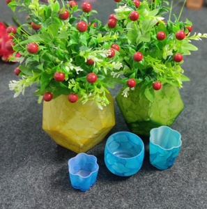 Custom Trendy Unique Multi-colored Marbleized Handmade Decorative Multi-purpose <b>Small</b> Square Empty wax-filling Candle Glass <b>Jar</b> - Product Image 4