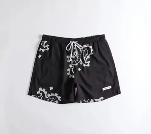 Short de sport personnalisé pour hommes, imprimé en maille, design libre, short de course en polyester de qualité à motif solide, fitness sportif, vente d'été - Product Image 4