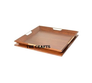Plateau de service alimentaire rond en cuir et métal, plateau à desserts et chocolats pour restaurant et usage domestique - Product Image 4
