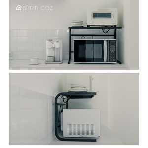 Estante de cocina de Metal extensible negro mate moderno estante de almacenamiento de alambre de hierro multifuncional para microondas soporte de almacenamiento de diseño OEM - Product Image 6