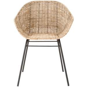 Silla de Comedor de Alta Calidad con Estructura de Hierro y Mimbre Tejido, Diseño Moderno, No Plegable, para Uso en Interiores/Exteriores, Hogar y Jardín - Product Image 1