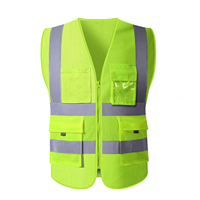 Chaleco de construcción de Seguridad de Tráfico de alta visibilidad de lino negro, chaquetas y ropa reflectantes transpirables de alta visibilidad