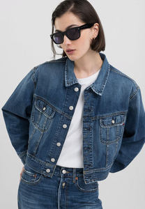 Veste Denim Personnalisée de Dernière Qualité Bleu Foncé pour Femmes Fermeture Bouton dans la Poche Poitrine Conçue pour les Femmes Confort en toutes Saisons - Product Image 6