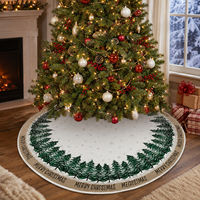 AVOIN Colorlife Tapis de Noël de haute qualité et durable de 48 pouces avec motif flocon de neige pour la décoration de l'arbre de Noël et des fêtes d'hiver