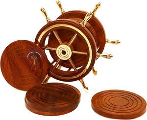 Posavasos de nogal Posavasos de madera decorativos para espacios de oficina elegantes y decoración del hogar al precio más barato de HF CRAFTS - Product Image 1