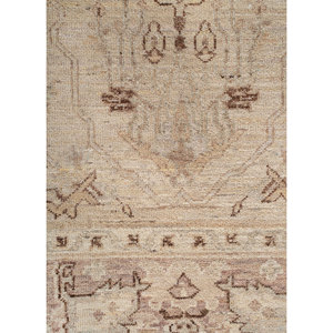 Tapis en laine noué à la main Jaipur Rugs AE, motif médaillon rectangulaire beige-brun, idéal pour adolescents, pour la maison et les couloirs - EA-3009 - Product Image 3