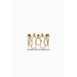 Recién llegado, color negro, recubierto de polvo y chapado en oro de alta calidad, aspecto elegante, mesa de diseñador, centro de mesa, suministro de portavelas - Product Image 2