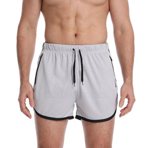 กางเกงขาสั้นสำหรับวิ่งสไตล์สตรีทปรับแต่งได้สำหรับผู้ชายผ้าฝ้ายเอวกลางเป็นมิตรกับสิ่งแวดล้อมลายทึบบริการ OEM - Product Image 1