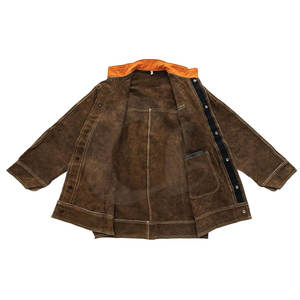 Léger coupe ample col montant veste de soudage de printemps couleur unie respirant imperméable cuir FR coton hommes de haute qualité - Product Image 3