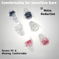 Bouchons de jauge d'oreille en silicone transparent avec cône de réduction du bruit Aier, ajustement parfait pour un confort toute la journée