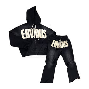 Venta directa de fábrica, bajo MOQ, chándales personalizables para hombres, chándales de lavado ácido para hombres de etiqueta privada - Product Image 1