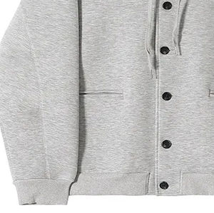 Precio barato de talla grande 100% algodón botón sudadera al por mayor de Color sólido de los hombres Premium personalizado botón up sudaderas con capucha Material de calidad - Product Image 5