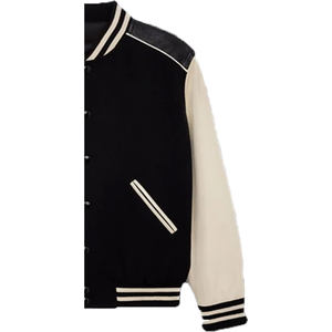 Veste universitaire en cuir véritable sur mesure, vente en gros d'usine, conception OEM, respirante, coupe-vent, haute qualité, broderie sur le devant pour hommes - Product Image 5