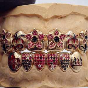 Rejilla Dental de Diamantes Moissanite VVS con Corte Princesa, Engaste Invisible, Plata Maciza Personalizada, Oro Rosa, Estilo Hip Hop - Product Image 2