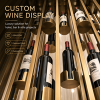 Armoire à vin en acier inoxydable sur mesure, armoire à vin dorée, refroidisseur à vin, stockage commercial de vin pour hôtel, restaurant, bar, villa