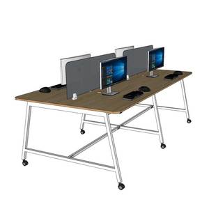 โต๊ะกลุ่ม 4 ชิ้น FOS รุ่นร่วมสมัย ขนาด 240x120 ซม. ไม้อัดขาเหล็ก FOS007 - Product Image 1