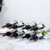 Porte-bouteilles de vin noir personnalisé Porte-bouteilles de vin de comptoir moderne Porte-bouteilles de vin en métal