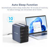Boîtier RAID en aluminium USB-C vers SATA 20 Gbit/s à 5 baies pour disques durs 2,5/3,5 pouces avec 6 modes RAID