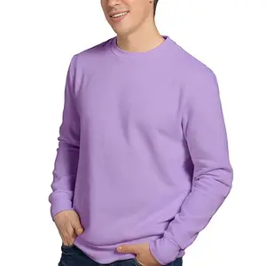 Mannen Sweatshirt Nieuwe Aankomst Katoen Oem Groothandel Custom Mannen Effen Kleur Sweatshirt Mannen Sweatshirt Met Ronde Hals