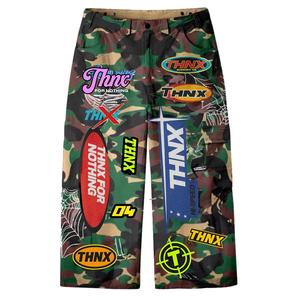 Pantalones Deportivos Personalizados Estilo Urbano Vintage con Pedrería, Rayas Desgastadas, Efecto Descolorido por el Sol y Lavado Ácido, Pantalones de Chándal Acampanados - Product Image 3