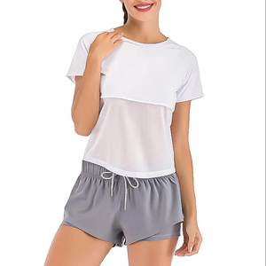 2025 Custom Logo High Waist Breathable Sportswear Women Shorts with <b>Drawstring</b> Closure 2-in-1 Design Customized Color & Size - Product Image 5