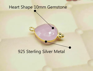 Argent Sterling 925 DIY Fabrication de Bijoux Charme Collier Vermeil Or En Vrac Fantaisie Lunette Vert Améthyste Coeur De Mode Pendentifs Charmes - Product Image 3