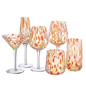 Flûtes à champagne en cristal de verre à points de couleur à long pied personnalisées de luxe vintage Samyo sans plomb - Product Image 2