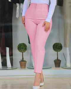 Pantalons décontractés pour femmes à taille haute et devant plat, vente chaude, hiver/printemps/automne, élégants, pour le travail et le bureau - Product Image 3