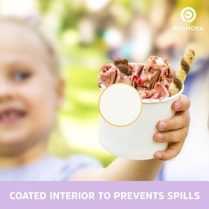 Bols jetables en papier résistant à la graisse de qualité alimentaire écologiques de 12 oz avec cuillères pour la crème glacée, la soupe, les desserts et les aliments chauds/froids - Product Image 2