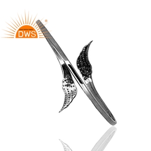 Meilleure qualité en argent Sterling diamant naturel ailes conception manchette bracelet bijoux personnalisés pour les femmes cadeau pour elle - Product Image 2